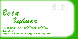 bela kuhner business card